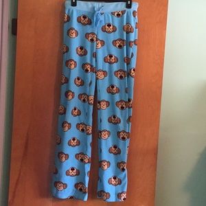 Fleece monkey pajama bottoms